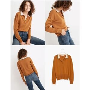 Madewell Colorblock Merino Wool Polo Sweater - Size Small